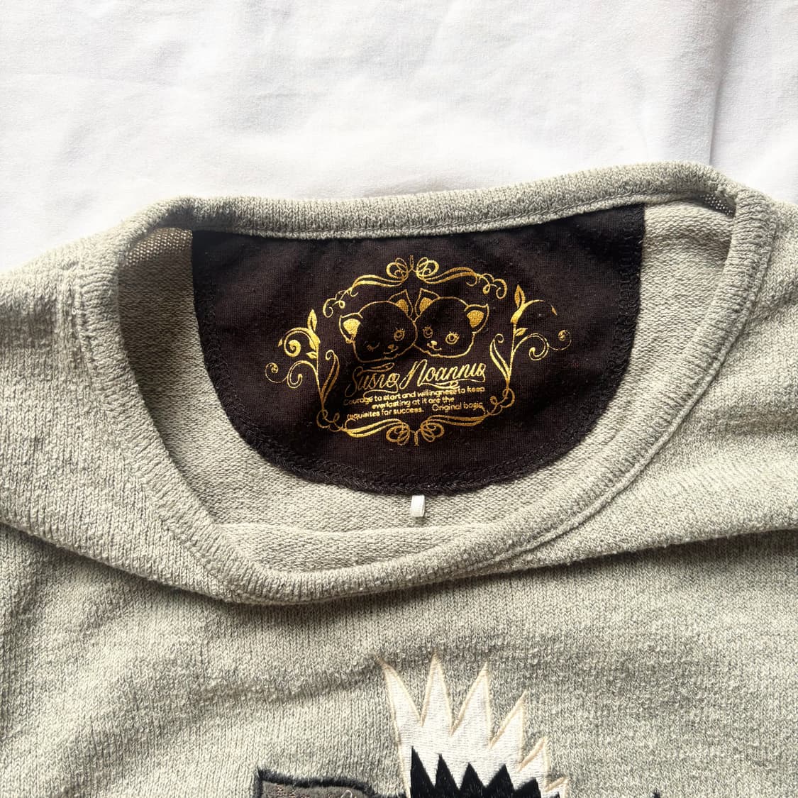 빈티지 고양이 갸루 롱 슬리브 상품이미지3