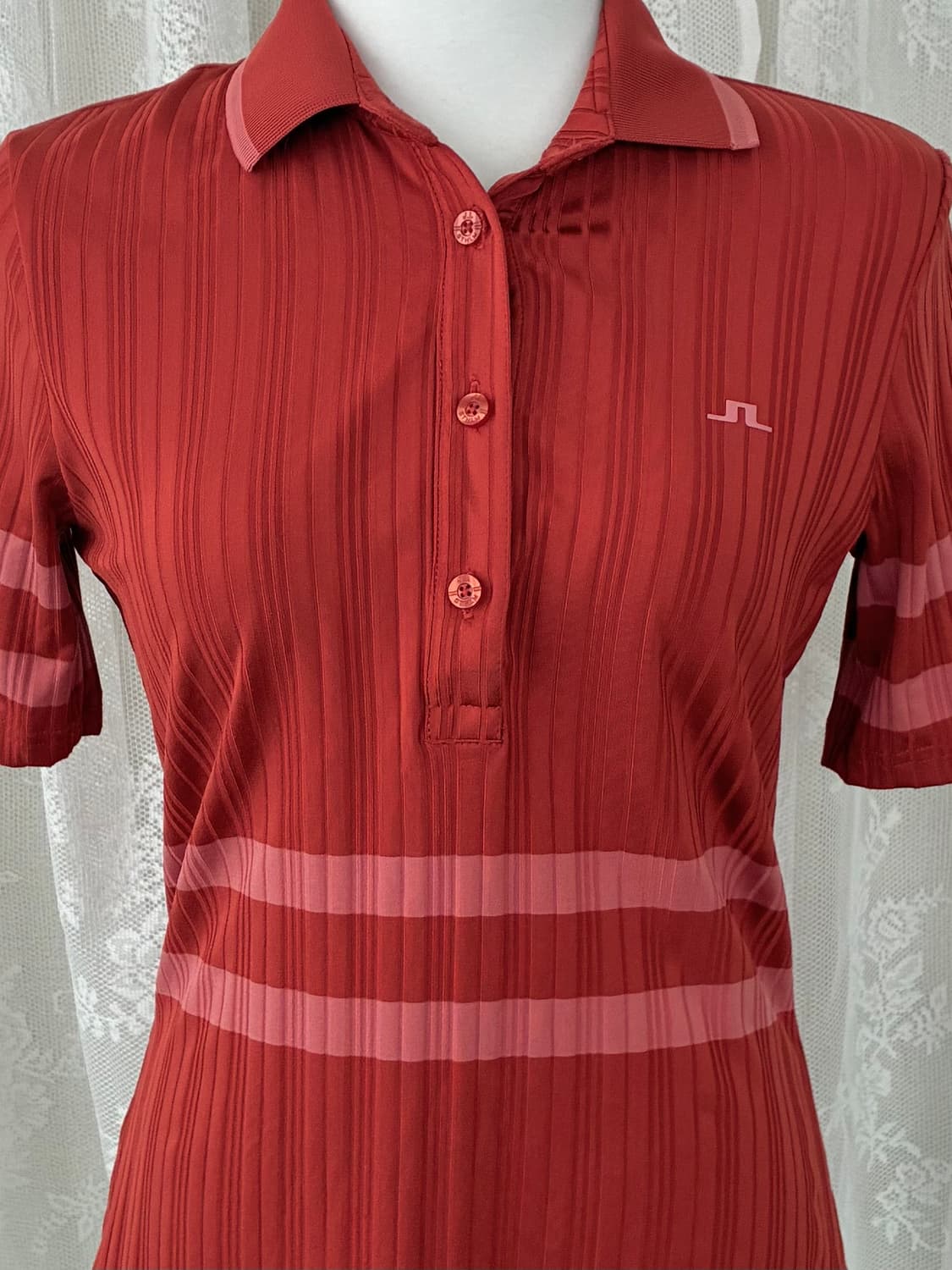 S) 제이린드버그 골지 폴로 반팔 티셔츠 오렌지 상품이미지3