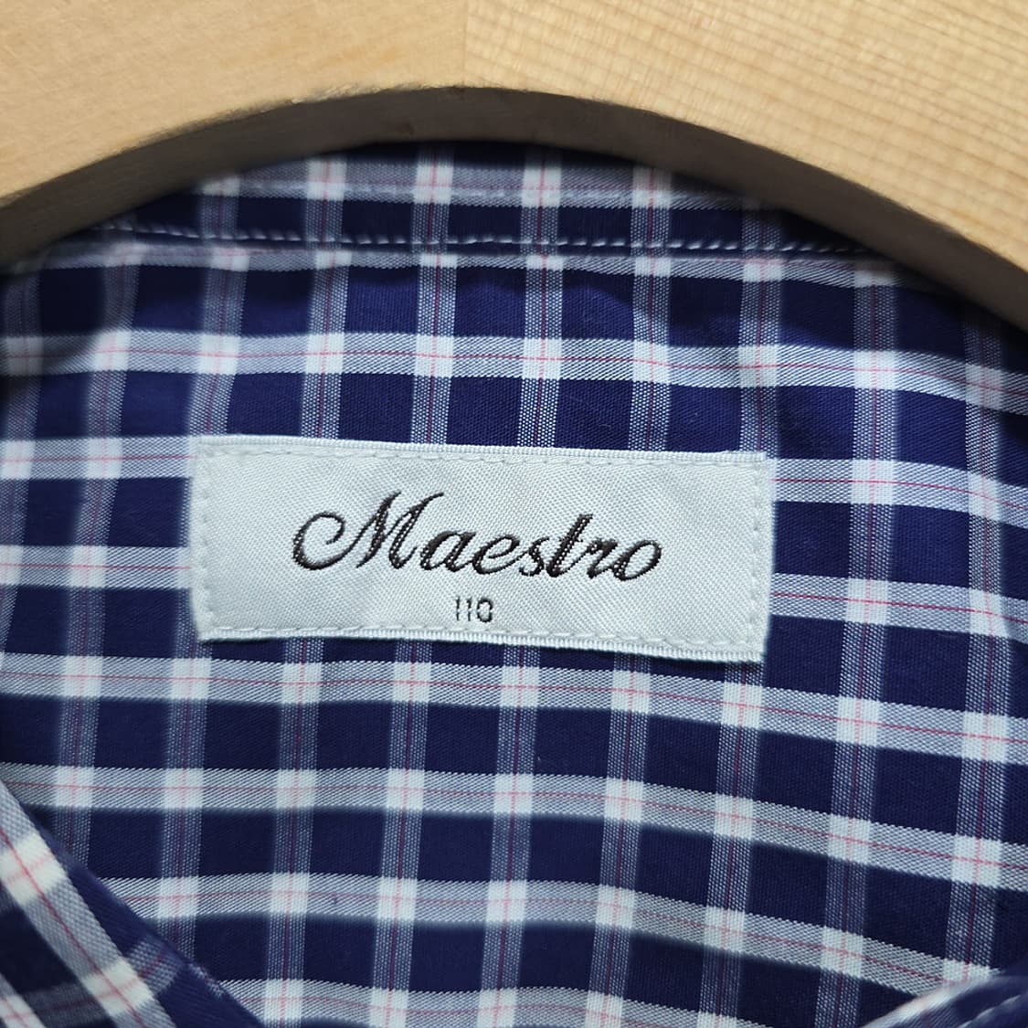 마에스트로 MAESTRO 네이비 컬러 체크 반팔 셔츠 110 상품이미지4