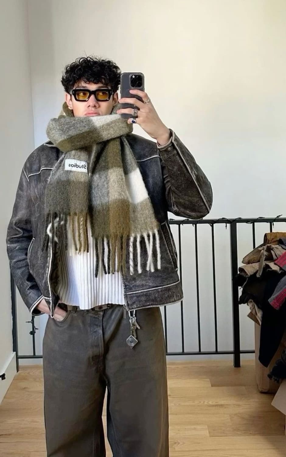 아크네 스튜디오 모헤어울체크 머플러 남여공용 상품이미지9