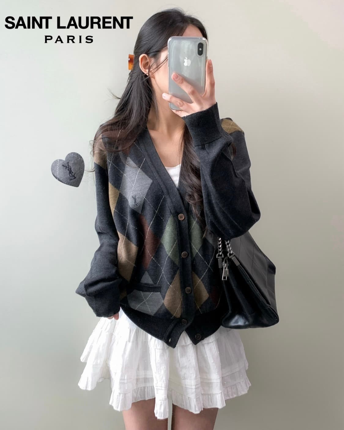 입생로랑 아가일 가디건 상품이미지2