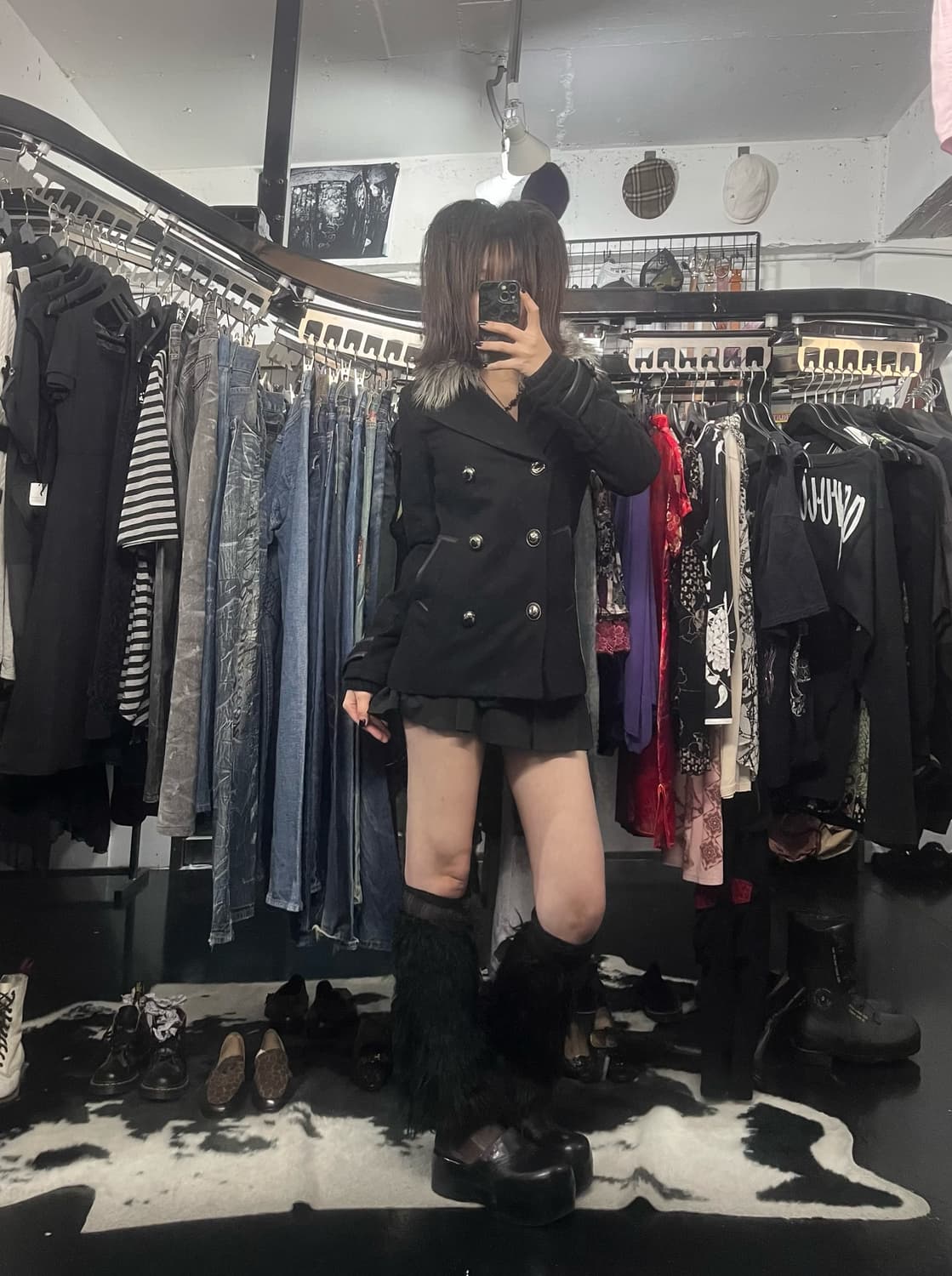 Haute 카라 퍼 코트 상품이미지1