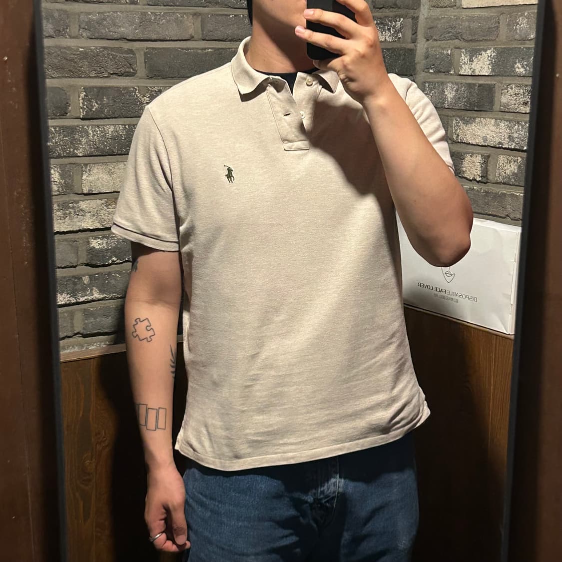 L) 폴로 랄프로렌 클래식 오트밀 베이지 반팔 카라티 PK W37 상품이미지8