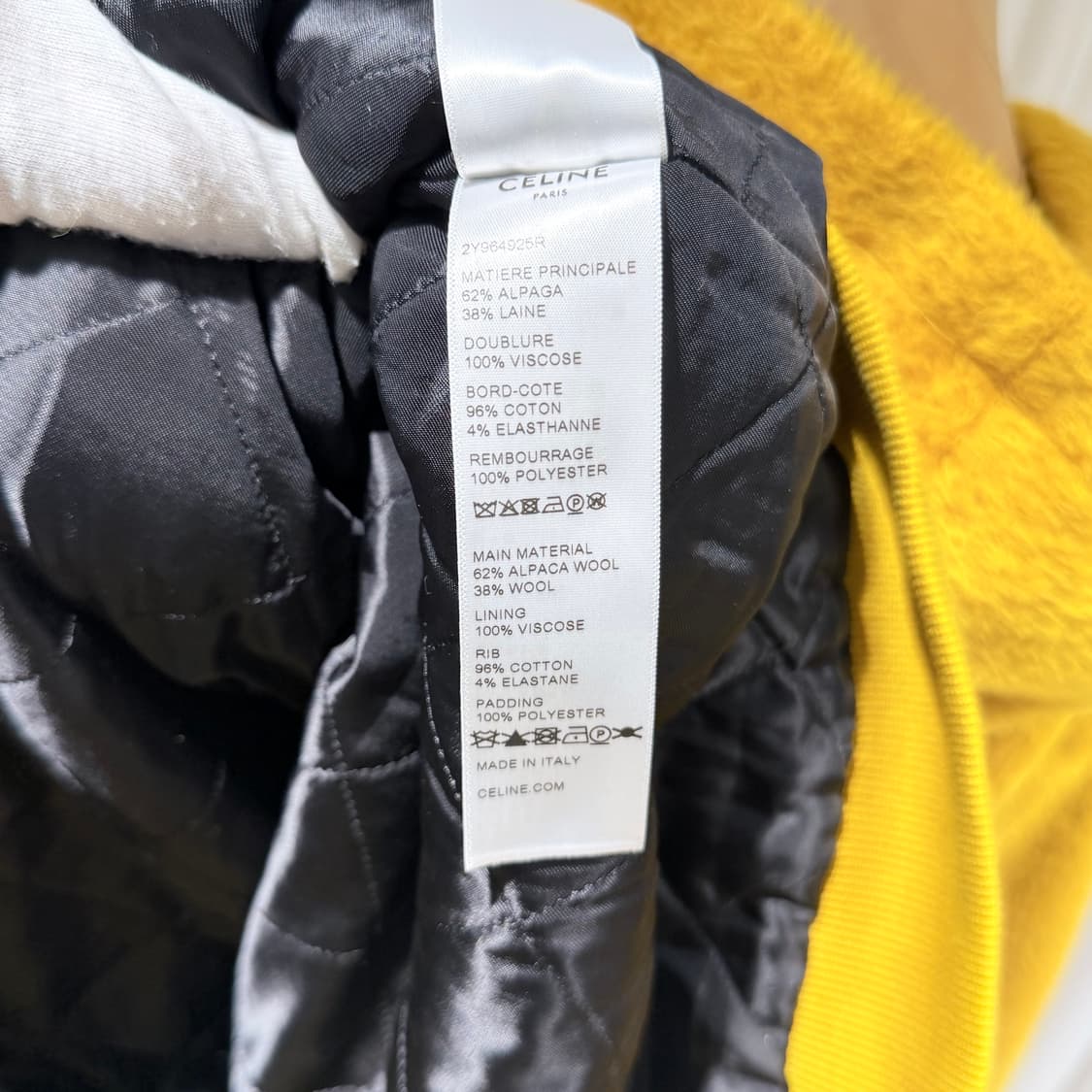 (A+/M) / 셀린느 글리터 로고 알파카 후드티셔츠 옐로우 상품이미지7