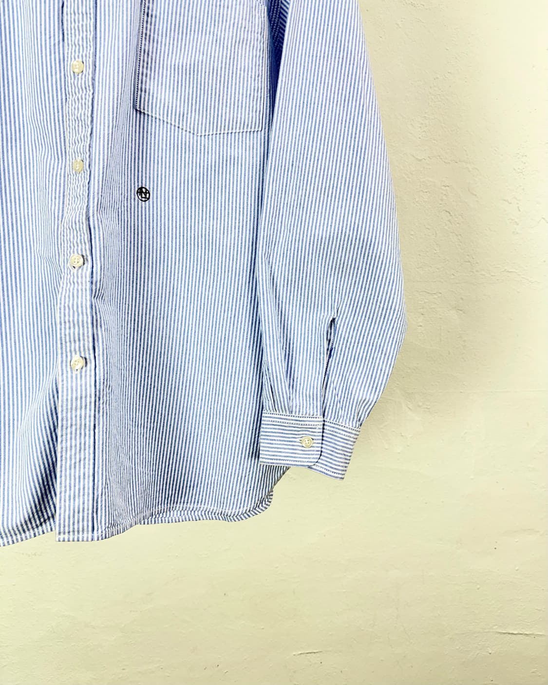 나나미카 스트라이프 블루 버튼 다운 윈드 셔츠 상품이미지5