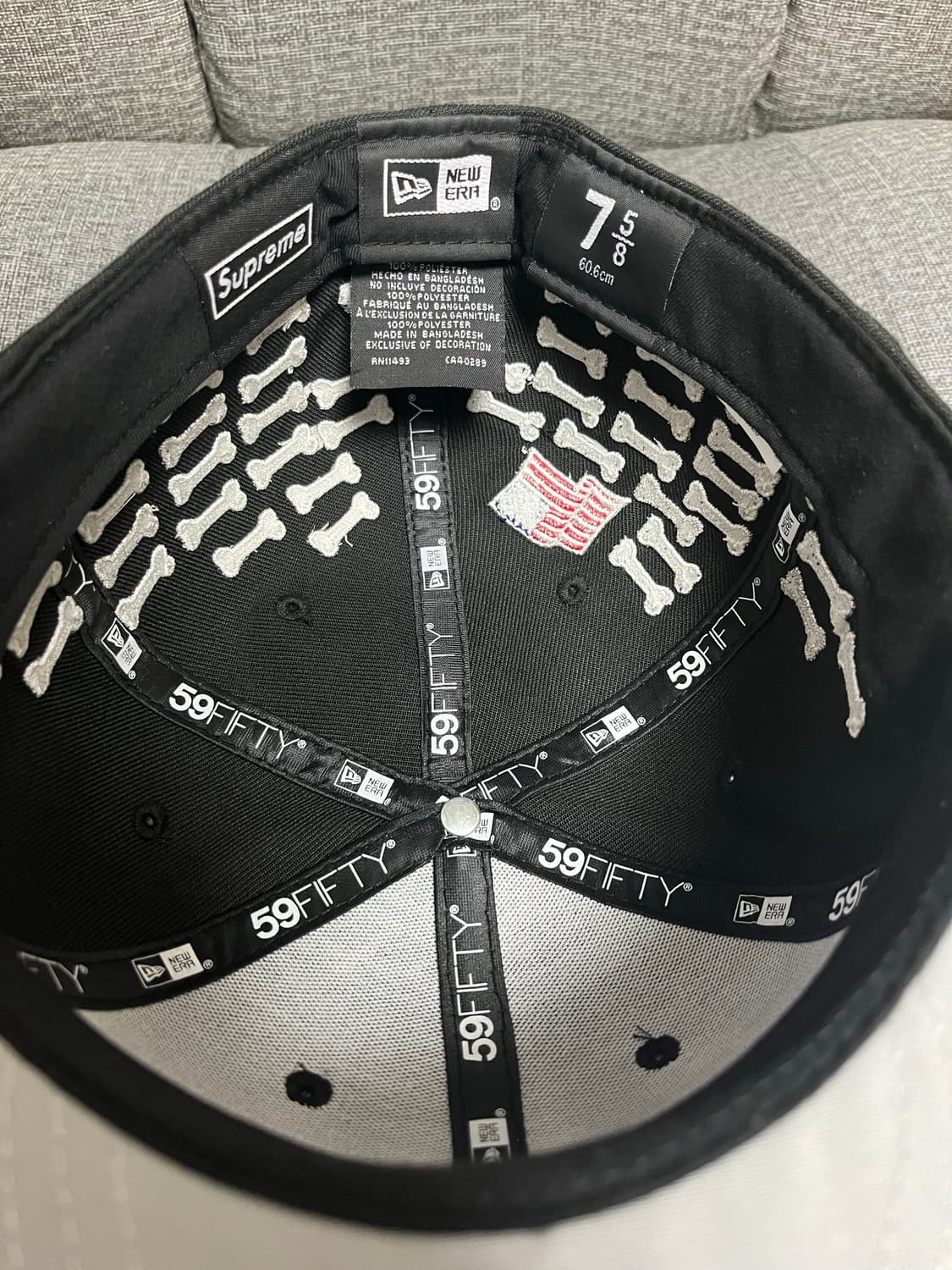 슈프림 본즈 박스로고 뉴에라 블랙 상품이미지4