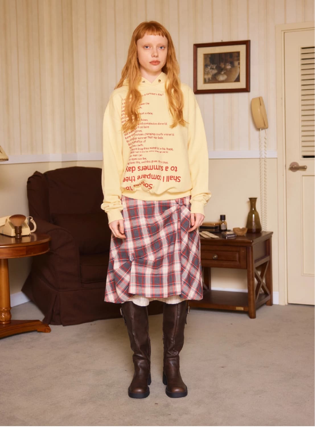 헤레틱 BUTTON FLARED SKIRT 상품이미지1