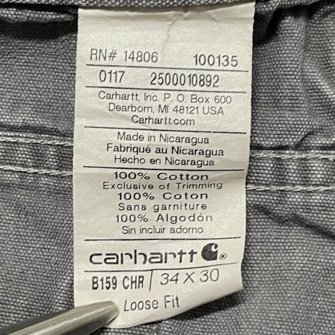 칼하트 싱글니 카펜터 디스 워크팬츠 chr 차콜 34 상품이미지5