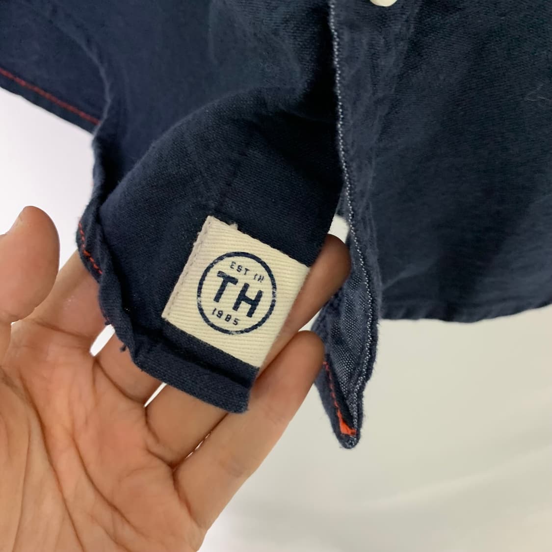 타미힐피거 빈티지 배색 셔츠 네이비 남방 남성 XS 상품이미지5