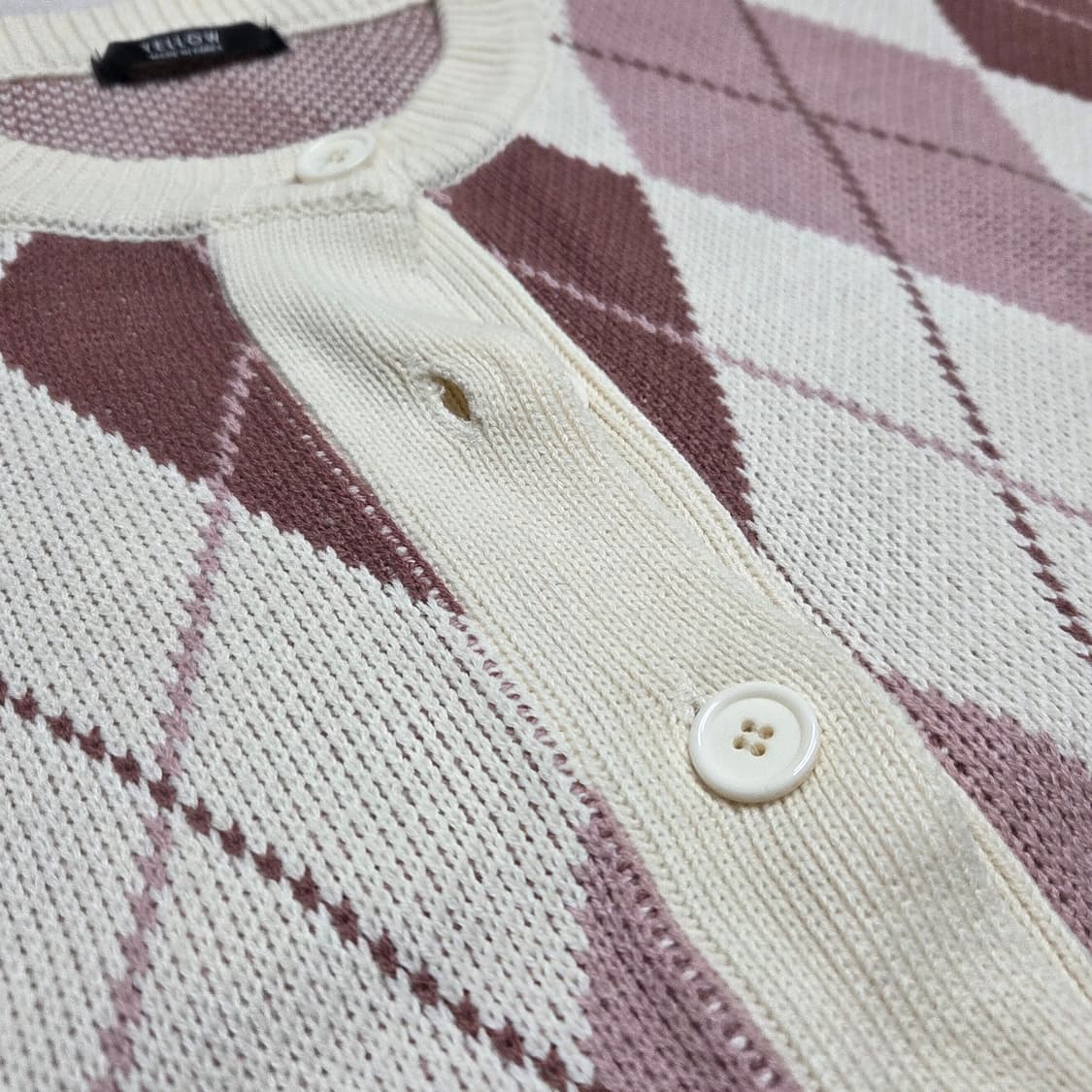 빈티지 아가일 가디건 상품이미지2