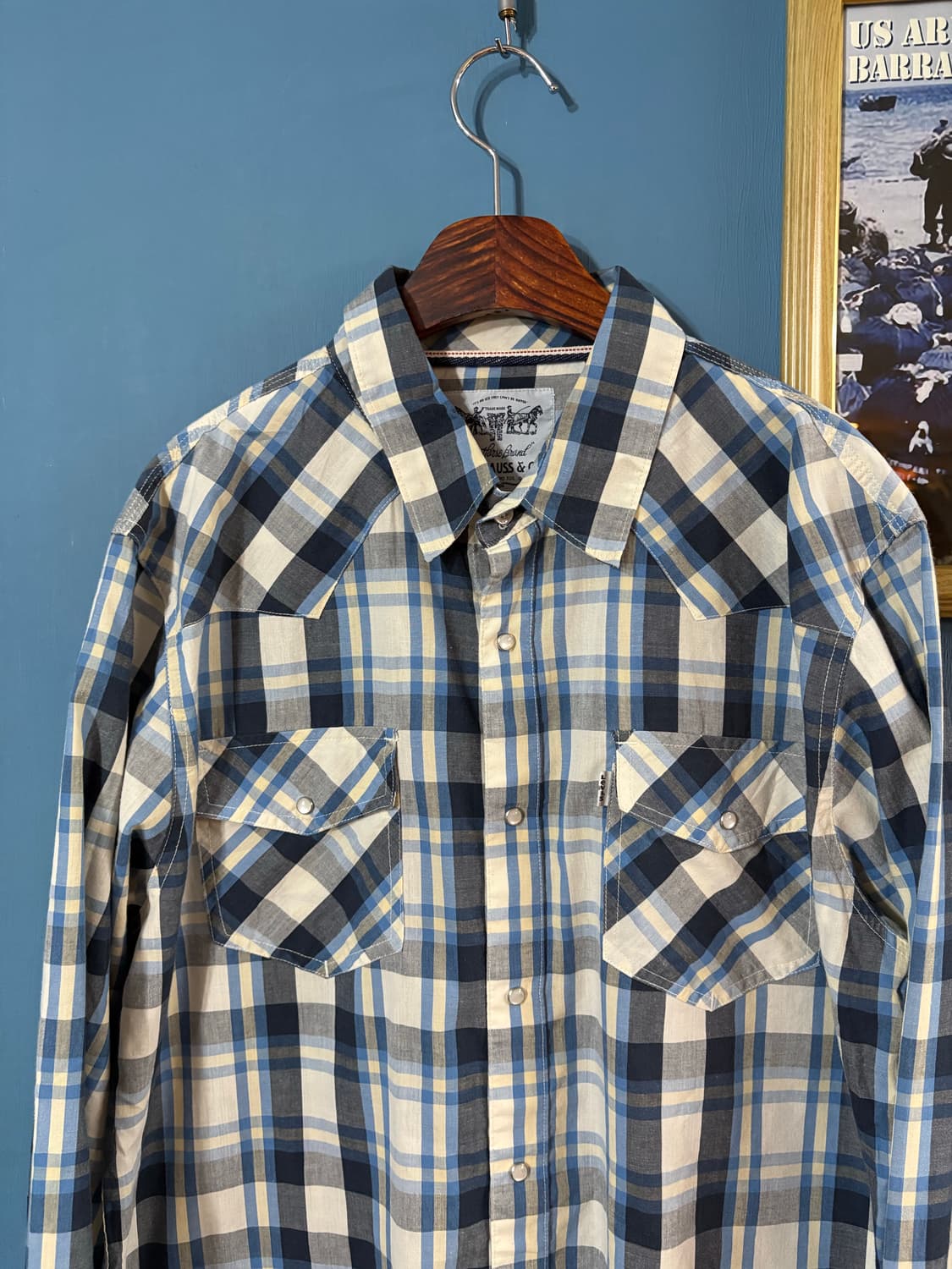 00‘s Levis Check Western  shirt. 상품이미지2