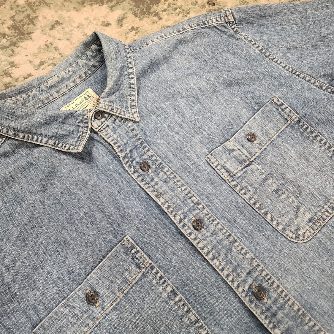 90s 오리지날 엘엘빈 데님 워크셔츠 상품이미지4