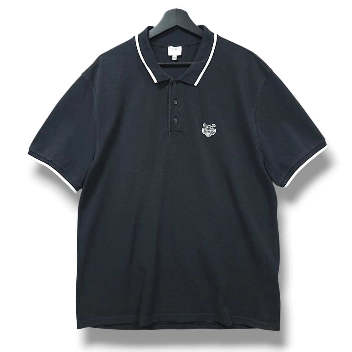 [2XL] 겐조 블랙 타이거 헤드 자수 코튼 PK 반팔 카라티셔츠 상품이미지1