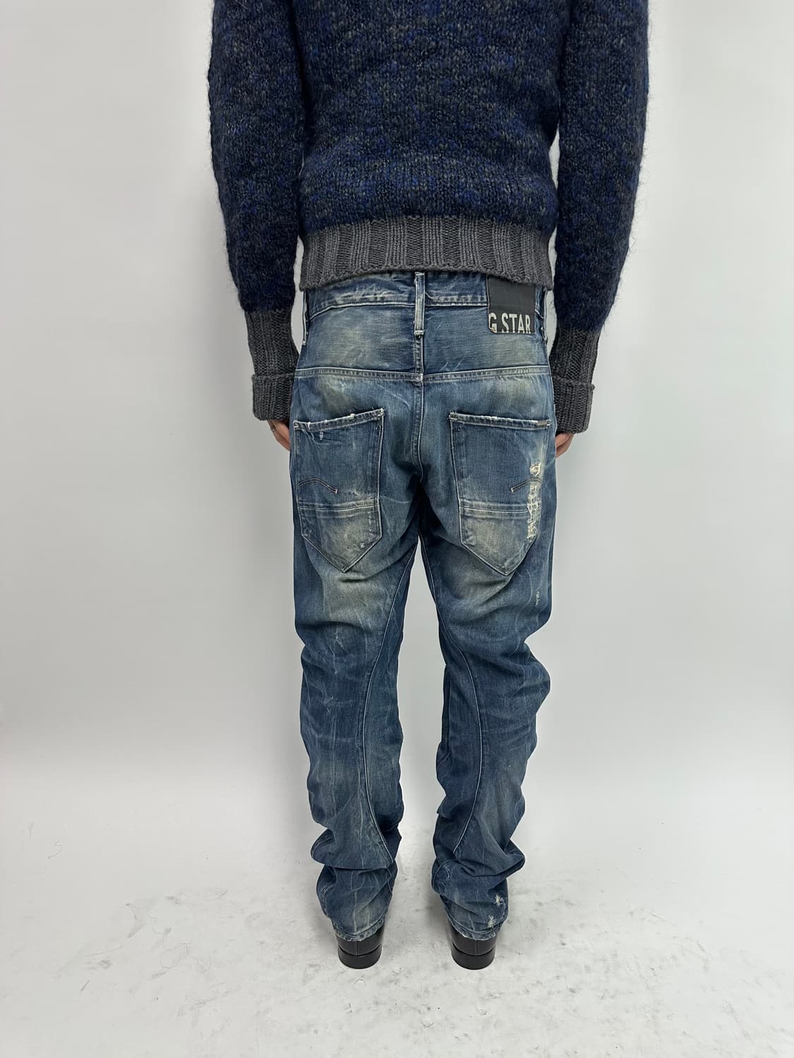 G  Star raw 디스트로이드 워싱 커브드 데님 팬츠 상품이미지2