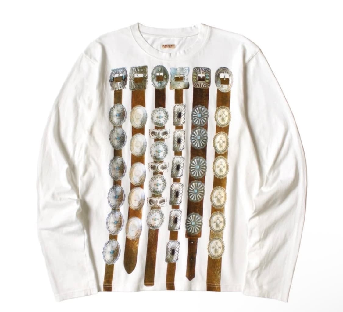 캐피탈 20 커튼 콘초 프린트 저지 크루 롱티셔츠 화이트 mens 4 새 상품이미지1