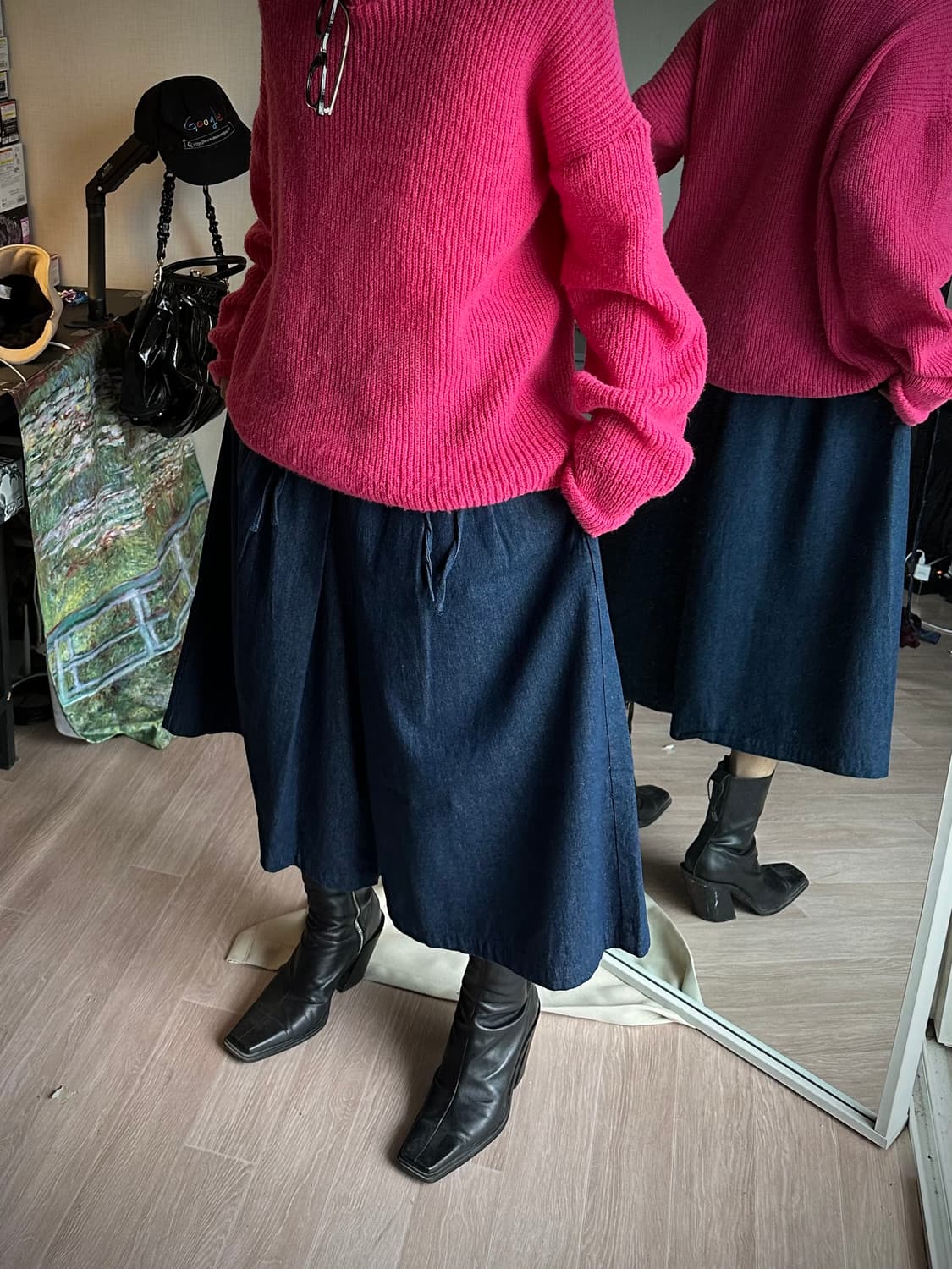 Olive des olive 더블 스트랩 와이드 데님 상품이미지4