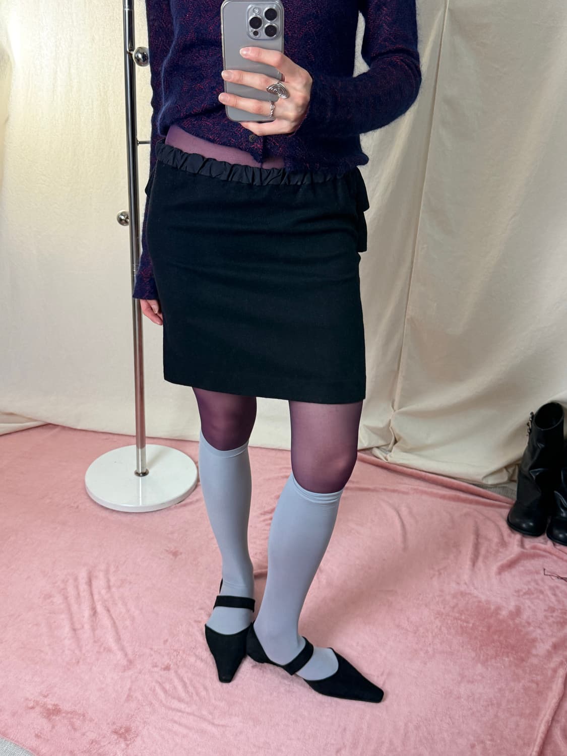 Kaon 레이어드 울 미니 스커트 (JPN) 상품이미지4