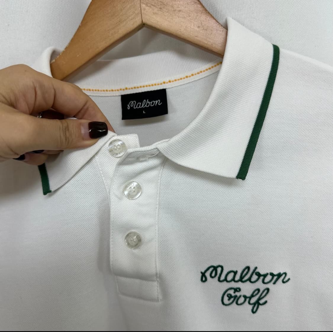 말본 남자 골프 카라 반팔티 화이트 100 L  상품이미지4