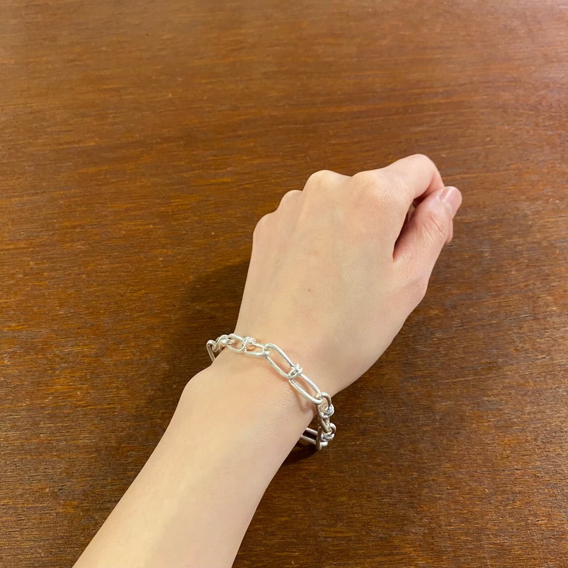 새상품 신주 실버코팅 체인 팔찌 상품이미지4