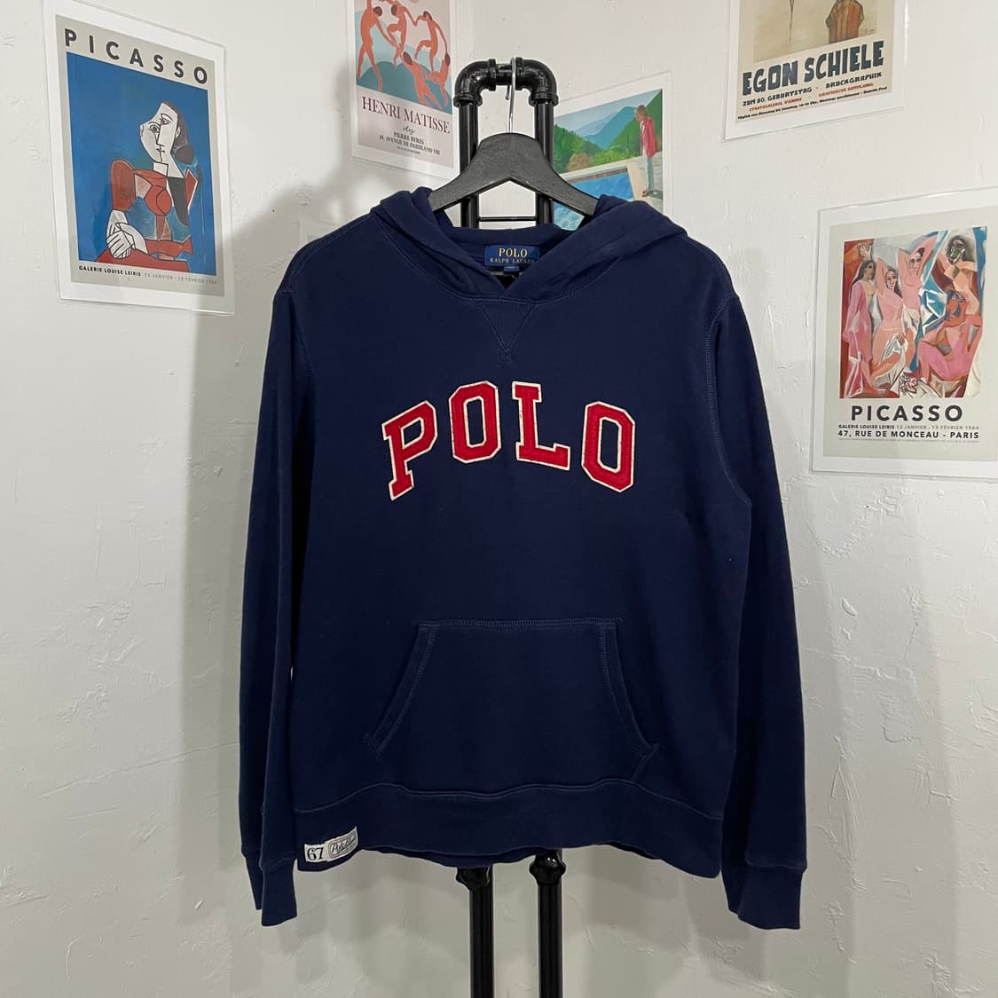 폴로 패치 레터링 후드티 상품이미지2