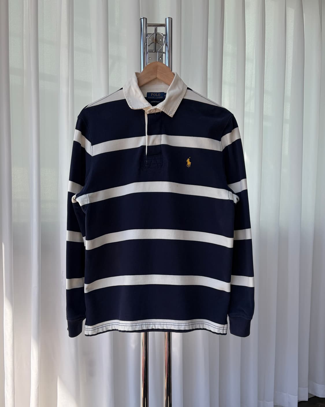 [M]폴로 랄프로렌 스트라이프 기모 럭비 티셔츠 상품이미지2