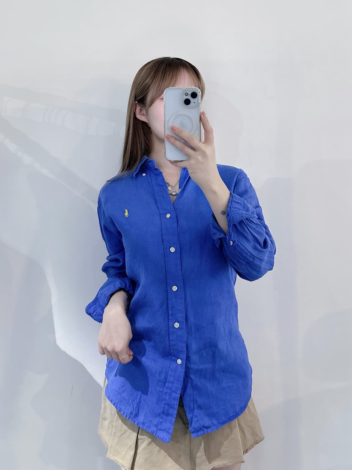 폴로랄프로렌 레몬포니 코발트블루 린넨 셔츠 상품이미지1