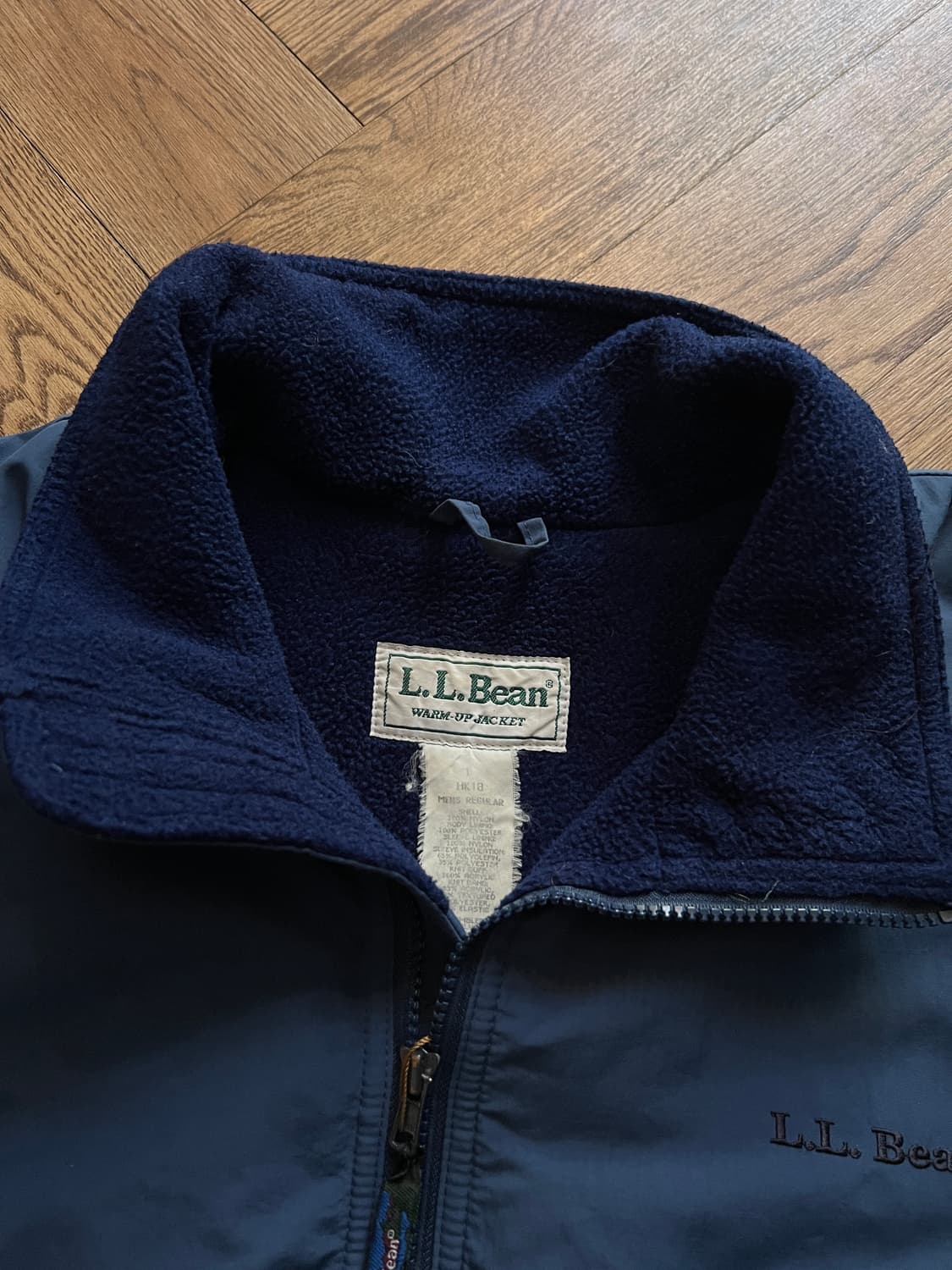 [L]엘엘빈 USA 플리스 라이닝 블루 웜업 자켓 상품이미지2