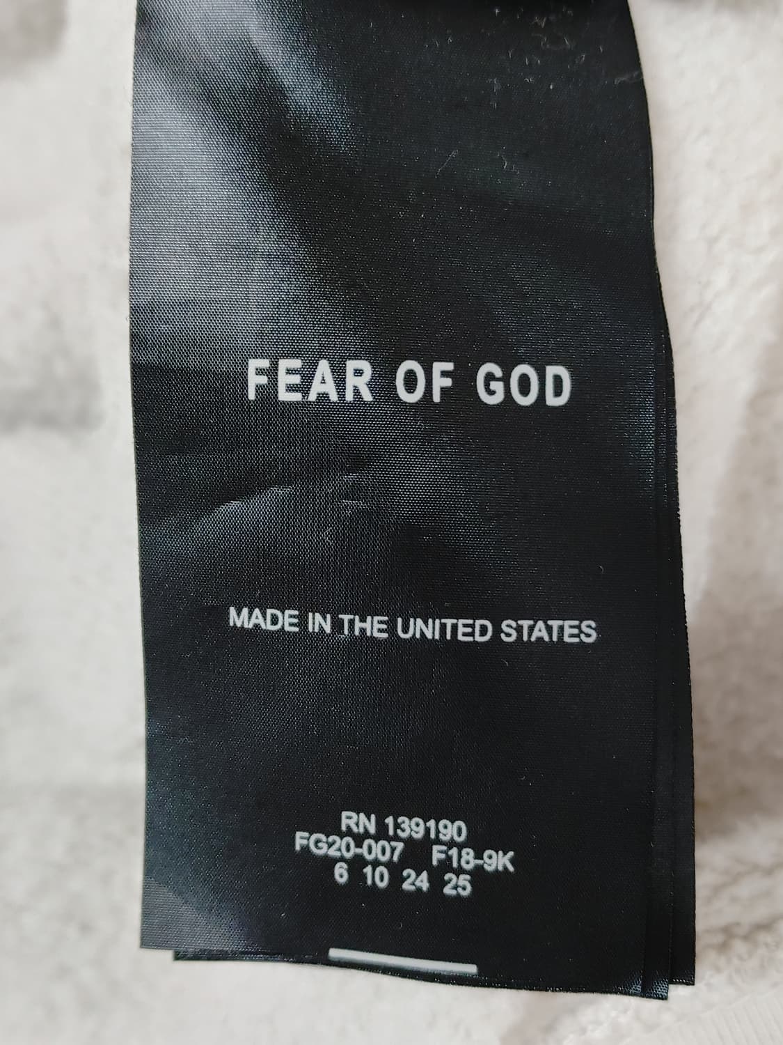 FEAR OF GOD 피어 오브 갓 오버핏 안감기모 긴팔후드티 상품이미지10