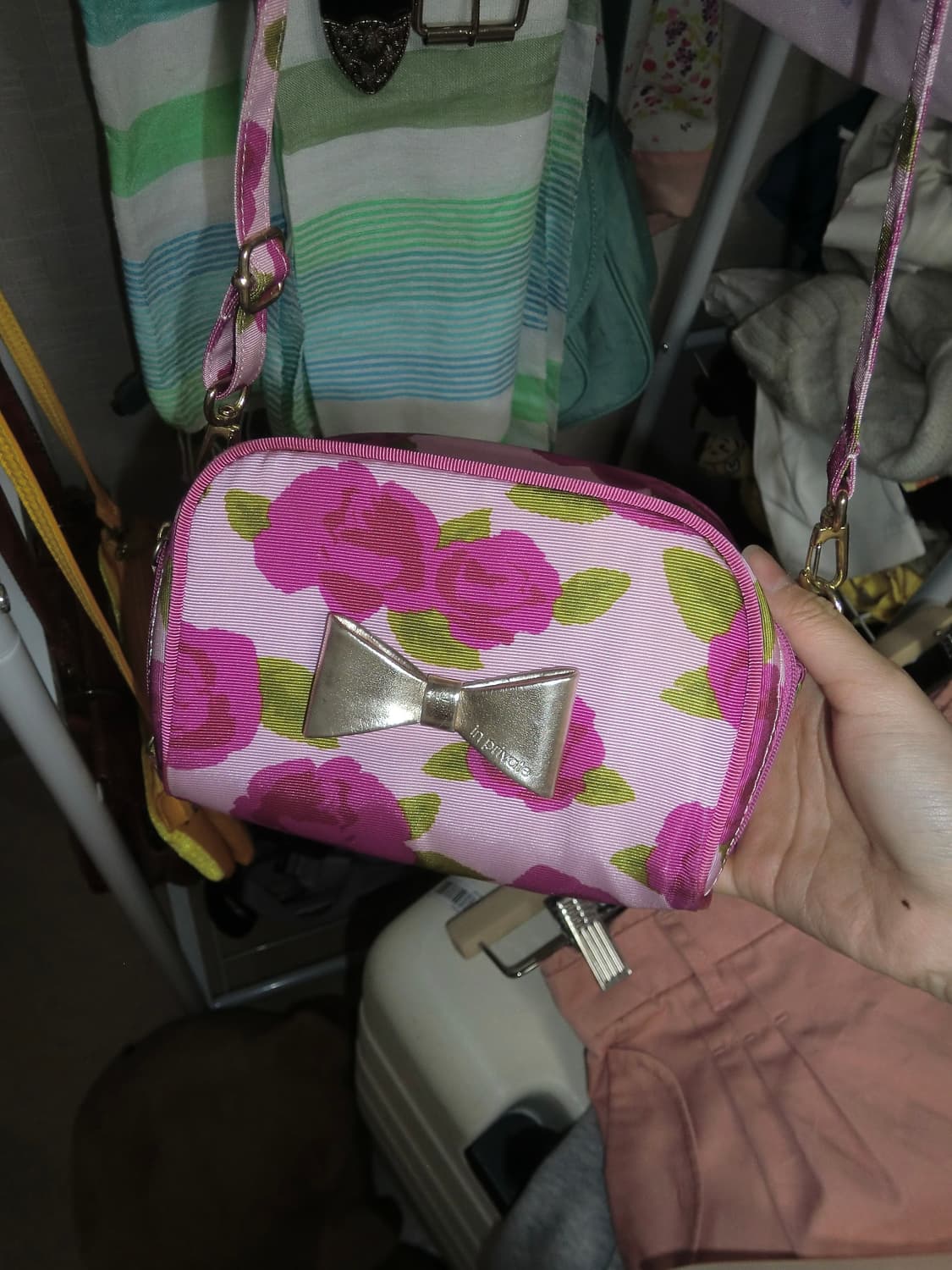 플라워 리본 핑크 크로스백 로걀 히메갸루 빈티지 러블리 니혼진 상품이미지1