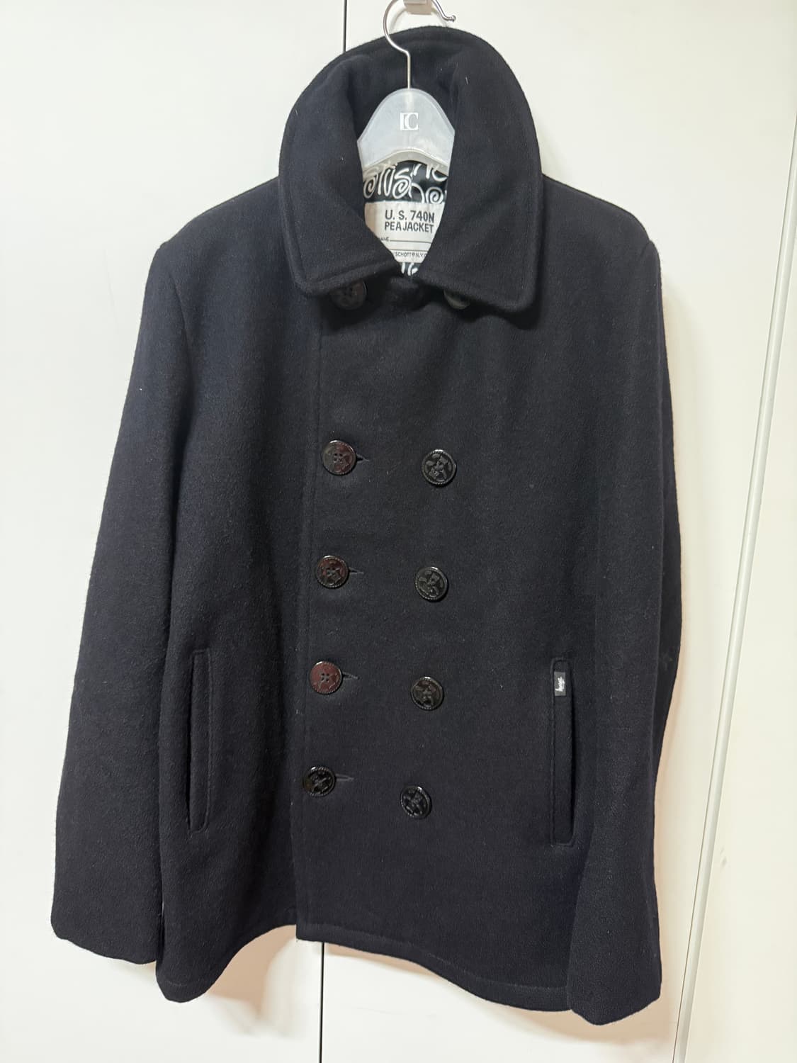 Stussy schott 콜라보 스투시 블랙 피코트 상품이미지1