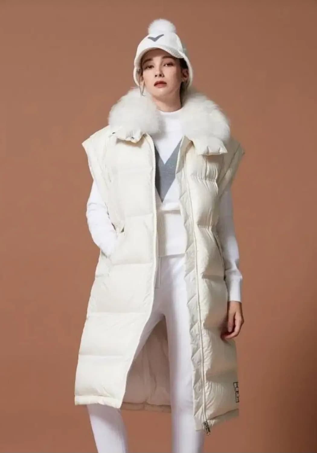 캘러웨이 여성 헤비 구스다운 골프 롱패딩 90사이즈 상품이미지1