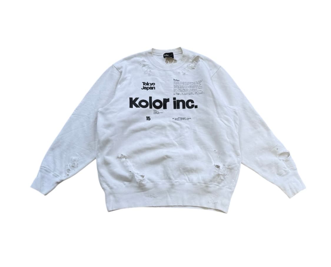 컬러 19AW 코튼 플리스 데미지 스웻 상품이미지1