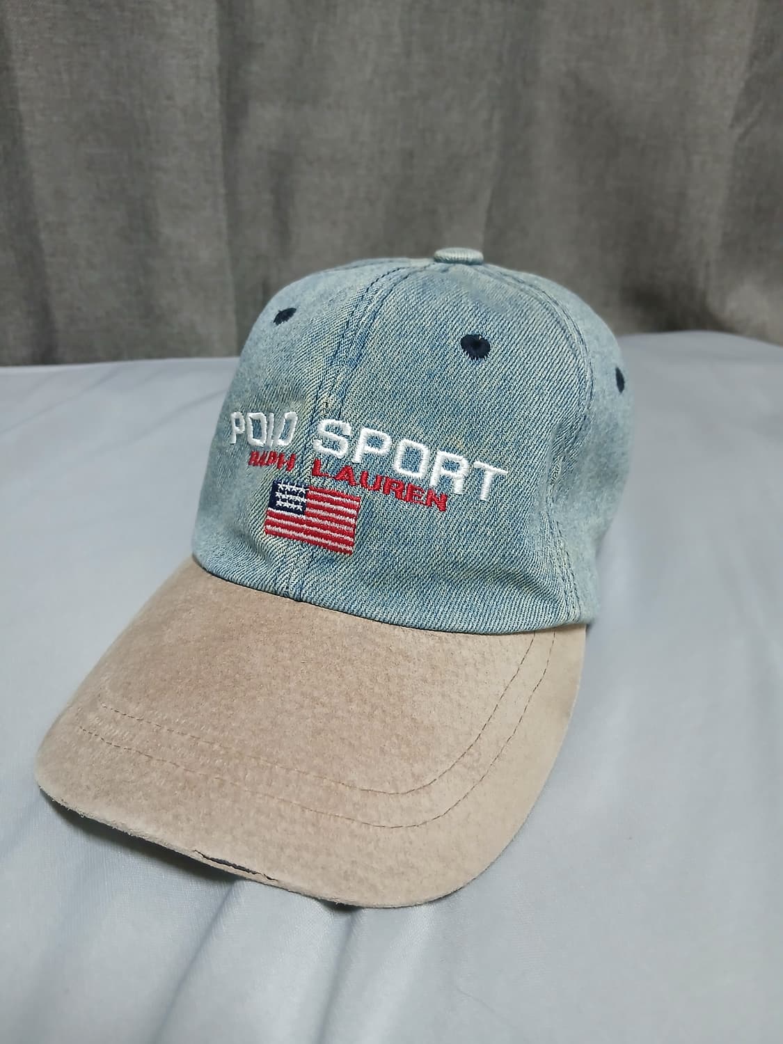 폴로 스포츠 90s 캡 모자 데님 스웨이드 투톤 볼캡 성조기 상품이미지1