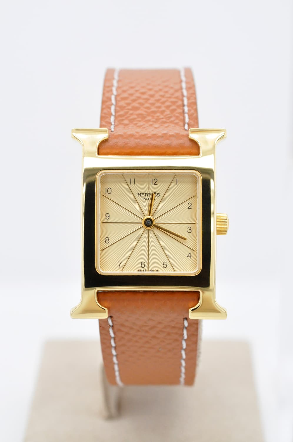 에르메스 H아워 금장 중고명품 여성용 PM 사이즈 21mm 가죽손목시계 상품이미지2