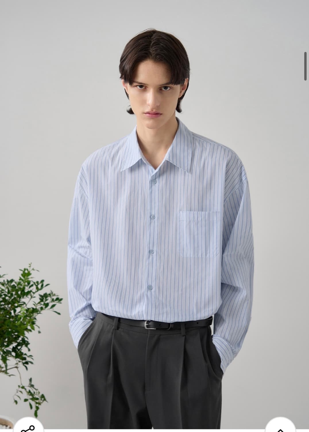 (XL) 드로우핏 라피드 스트라이프 셔츠 [SKY BLUE] 판매 상품이미지1