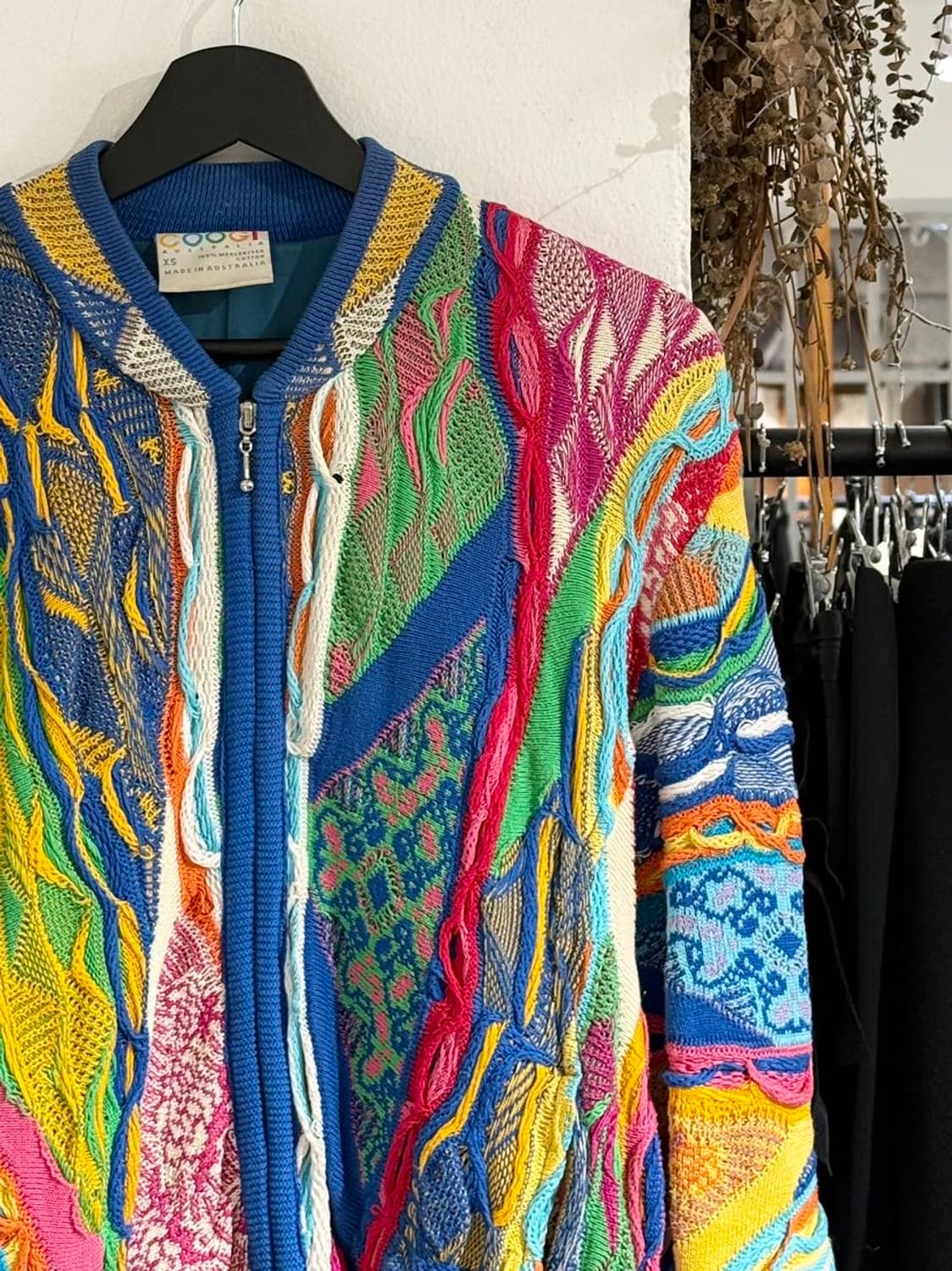 쿠지 멀티컬러 3d 케이블 니트 집업 상품이미지3