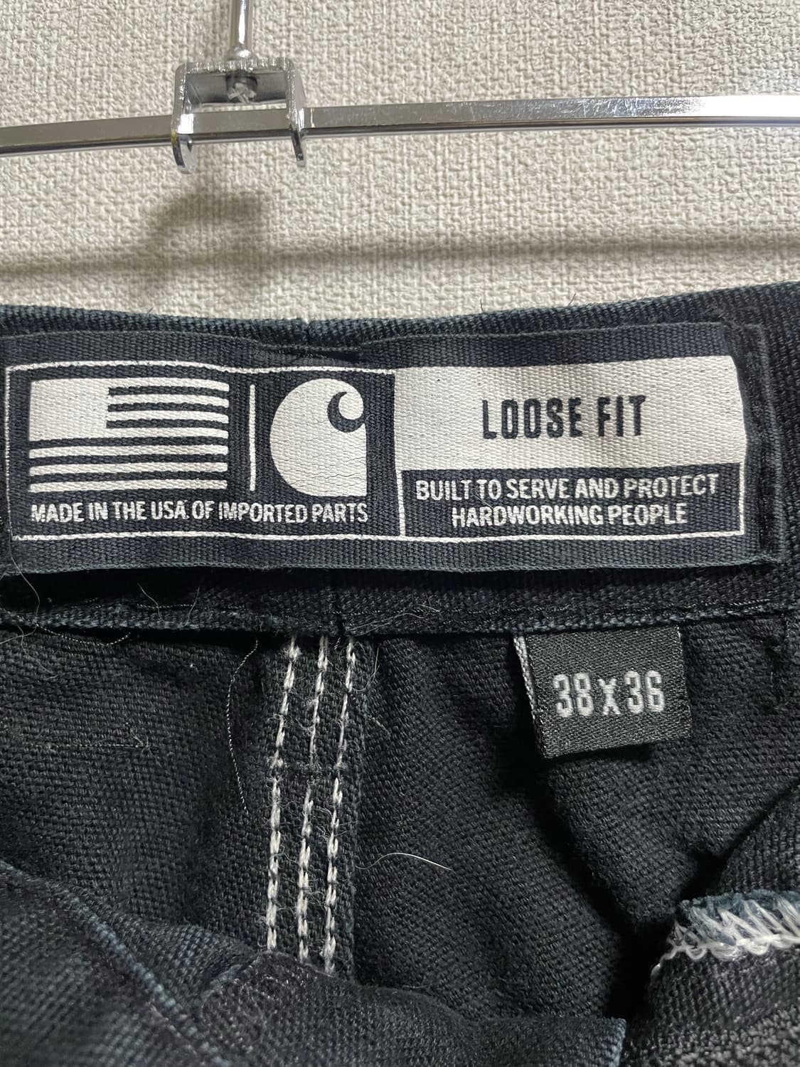 USA 빈티지 칼하트 더블니 38x36 블랙 디스트레스드 상품이미지3