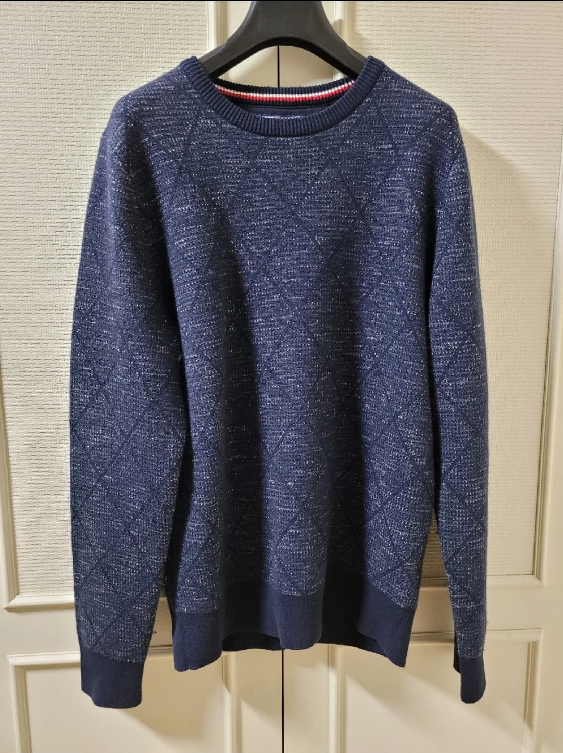 타미힐피거 다이아패턴 네이비 미드웨이트 직조 니트 S 사이즈 상품이미지1