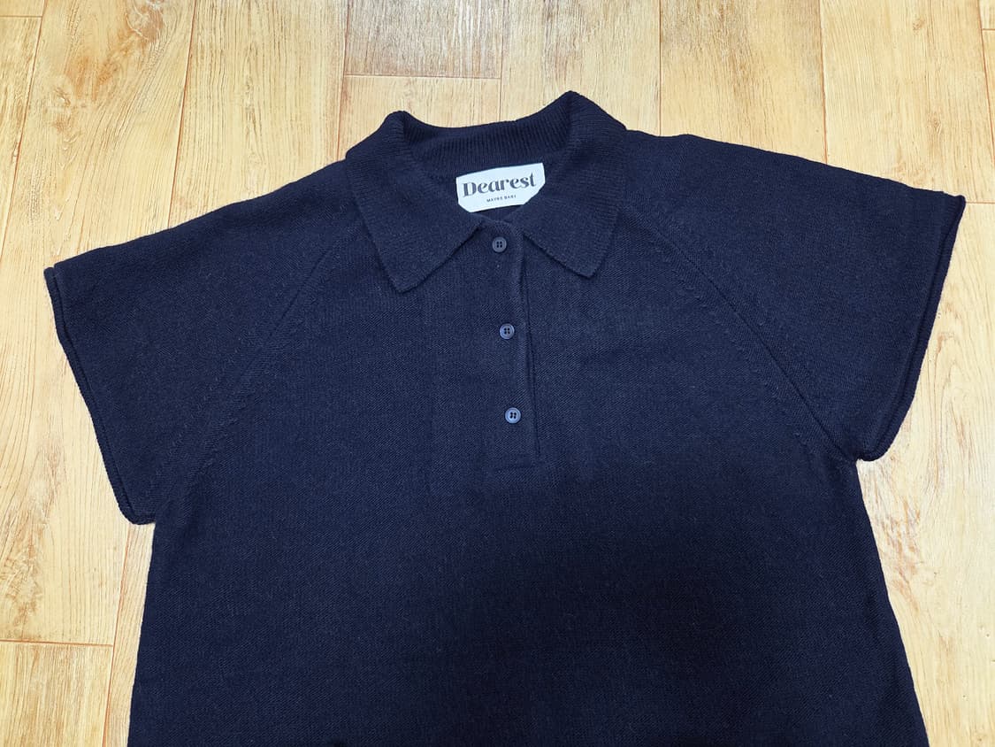 메이비베이비(MAYBEBABY) 디어리스트 네이비 카라 니트원피스 새상품 상품이미지2