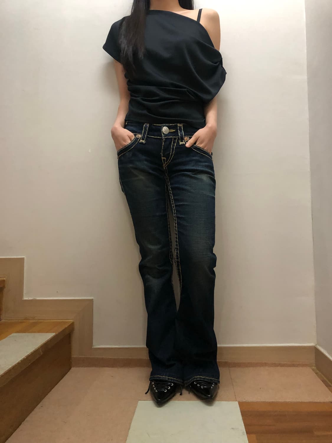 빈티지 트루릴리젼 옐로우 스티치 팬츠 상품이미지4