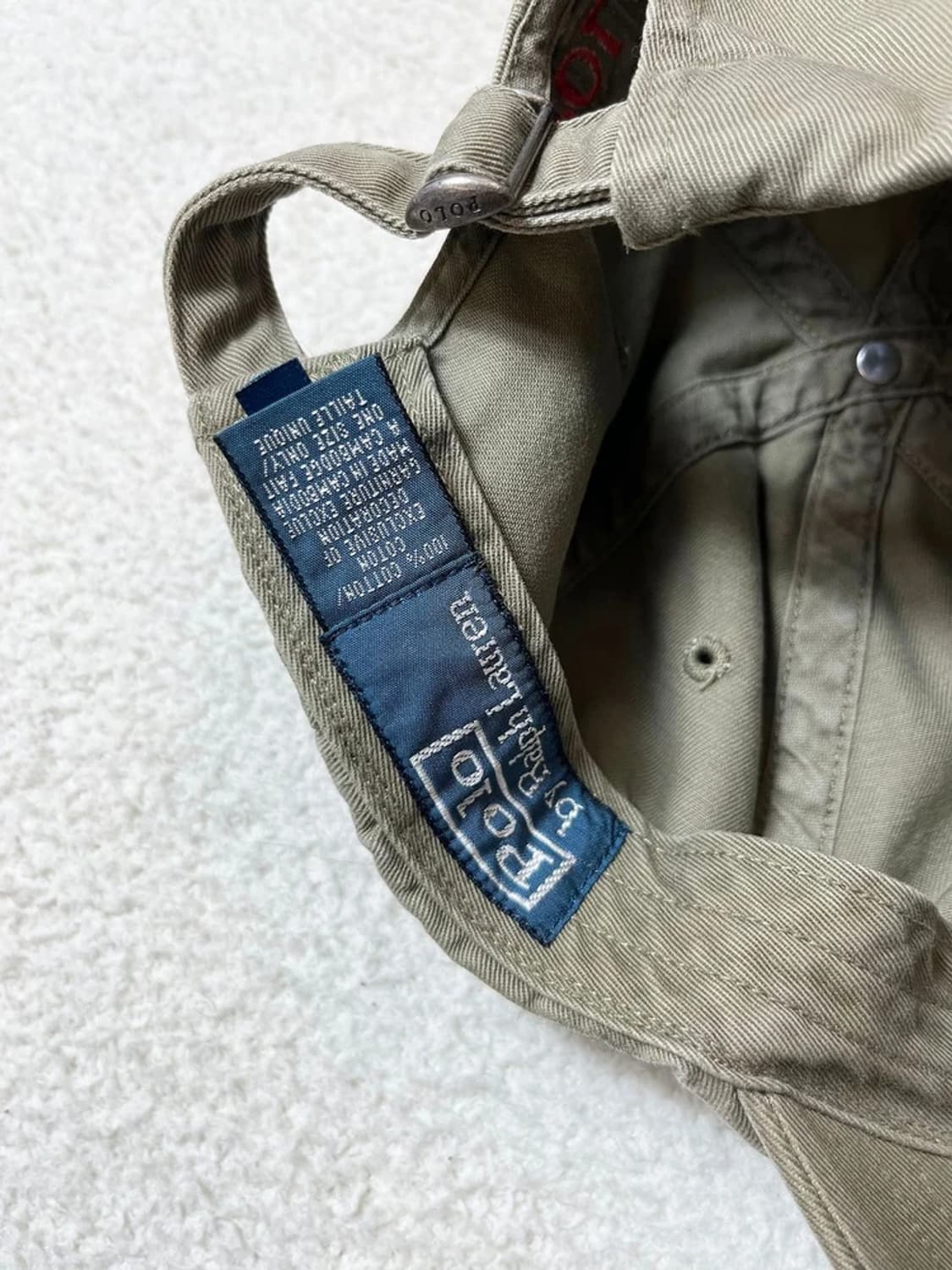 폴로 랄프로렌 00's 피그먼트 카키 로고 볼캡 A1684 상품이미지8