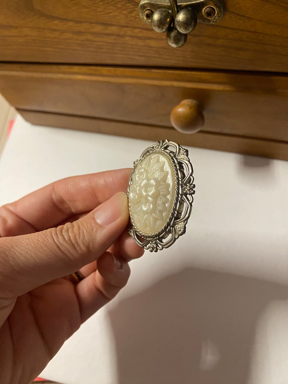 빈티지 플라워 브로치 오벌 상품이미지3