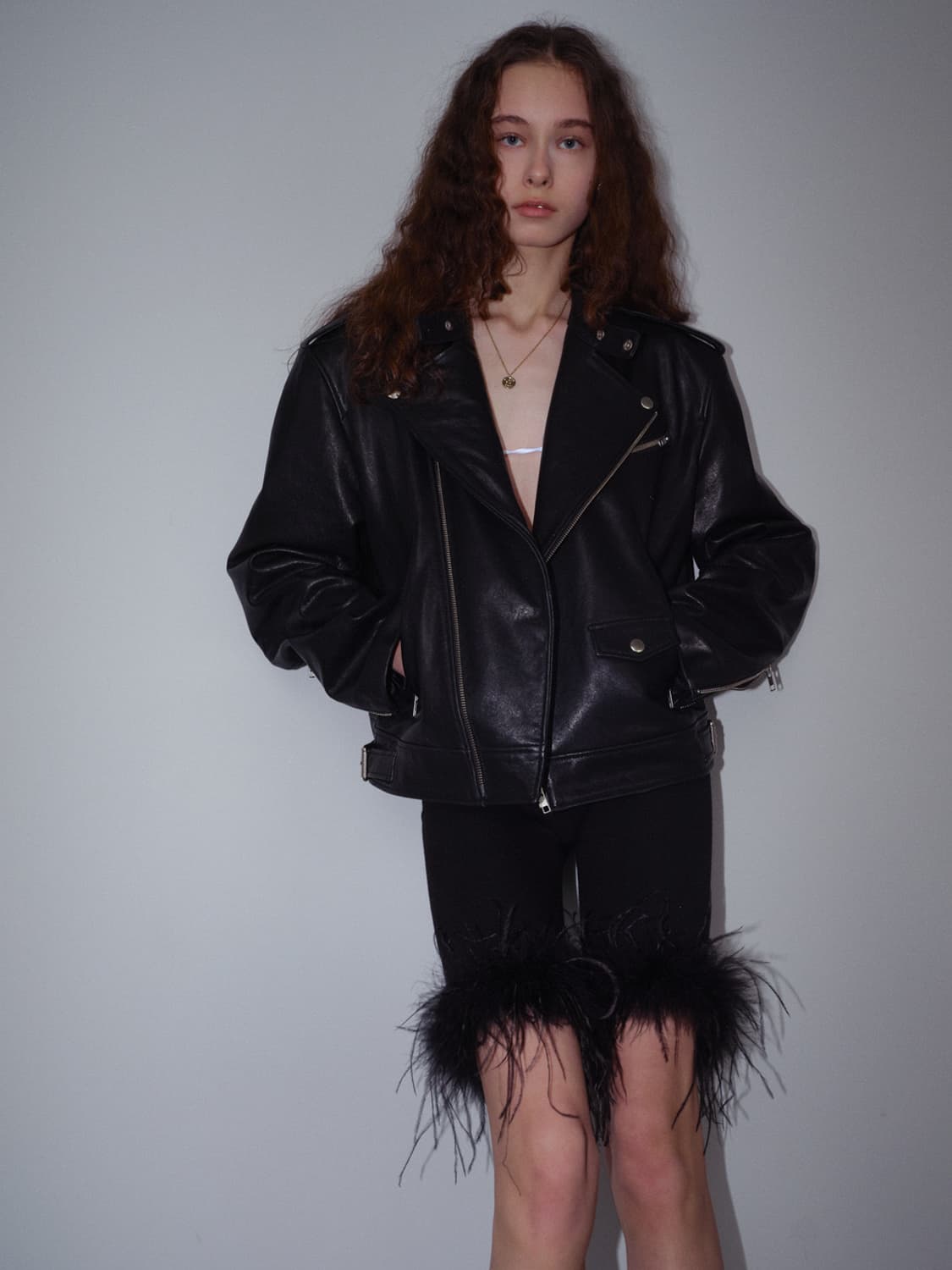 Moonsun 문선 오스트리치 바이커 팬츠 L 상품이미지7