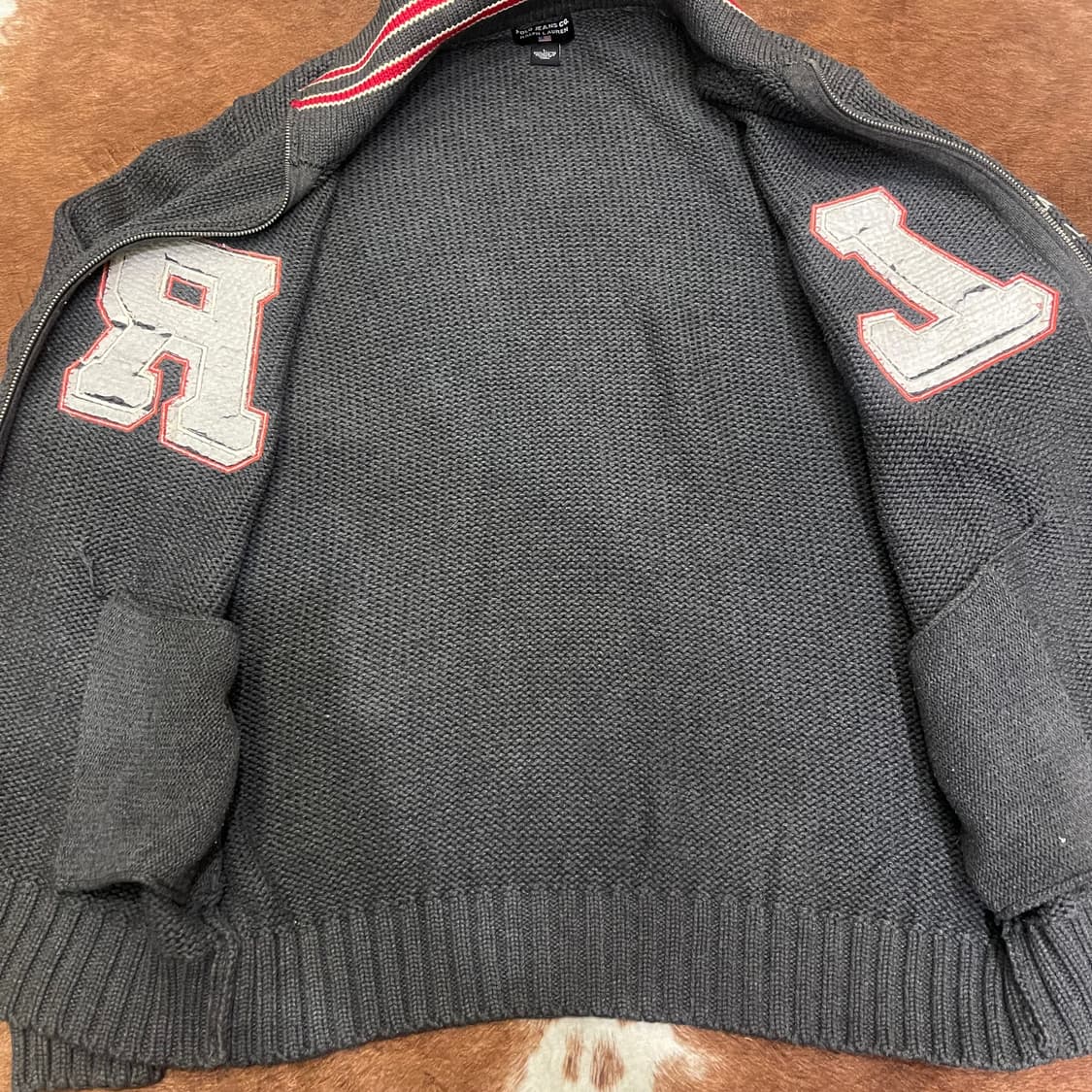 폴로 레터링 니트자켓 상품이미지6