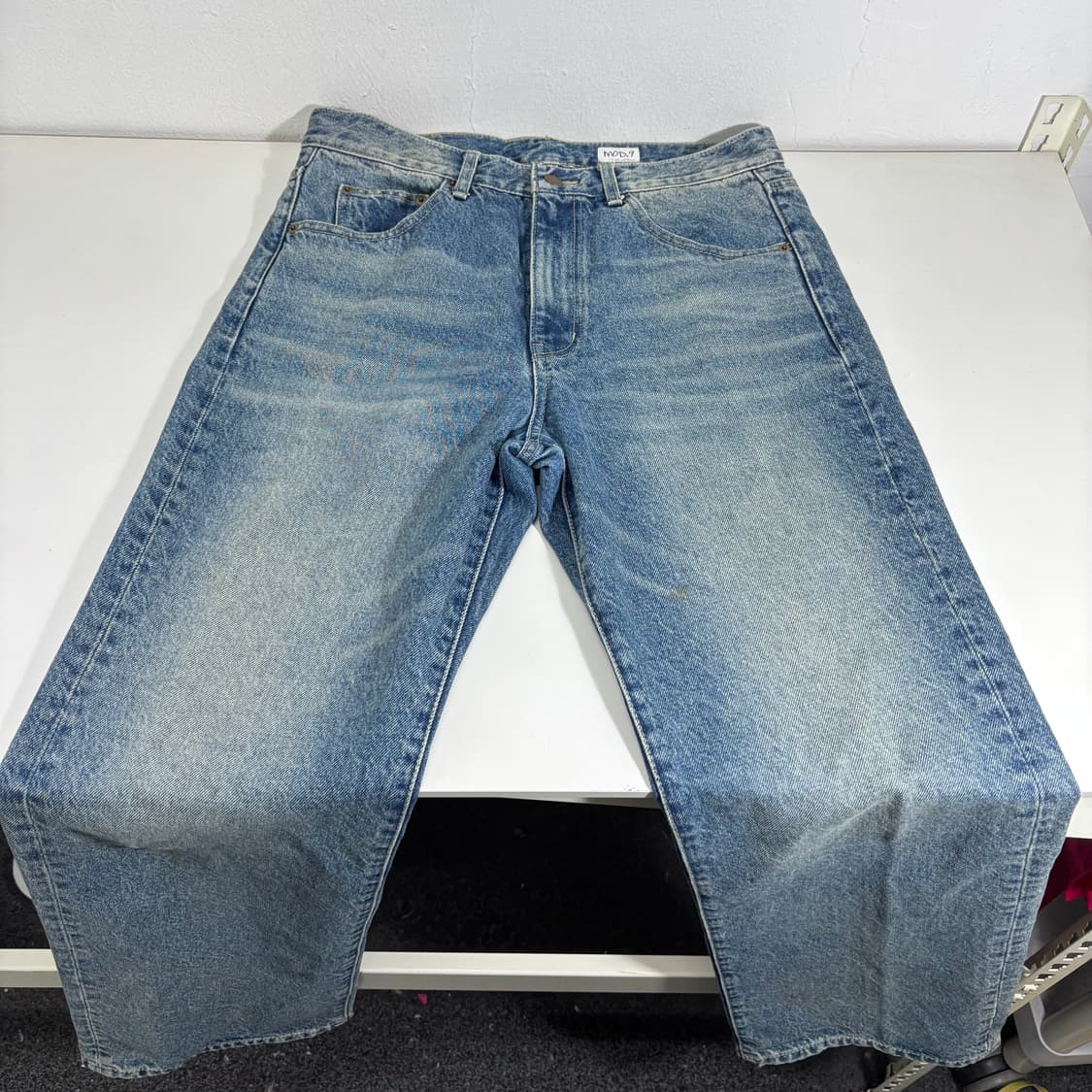 32 M-L 모드나인 중청워시드 일자핏 데님팬츠 청바지 상품이미지4