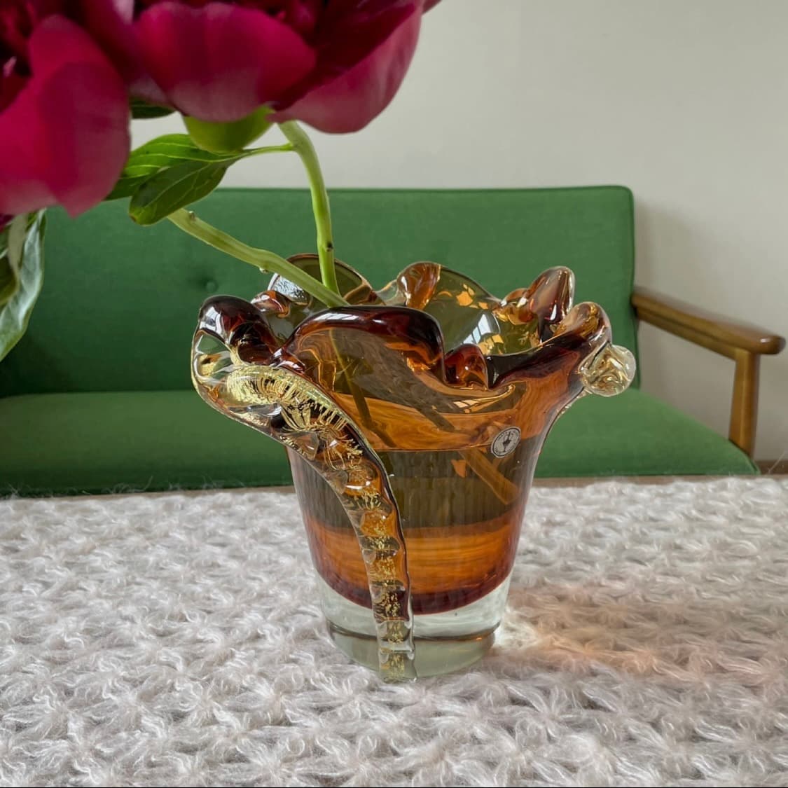 [빈티지 화병] 70’s Vintage 이와타 글라스 앰버 화병 상품이미지5