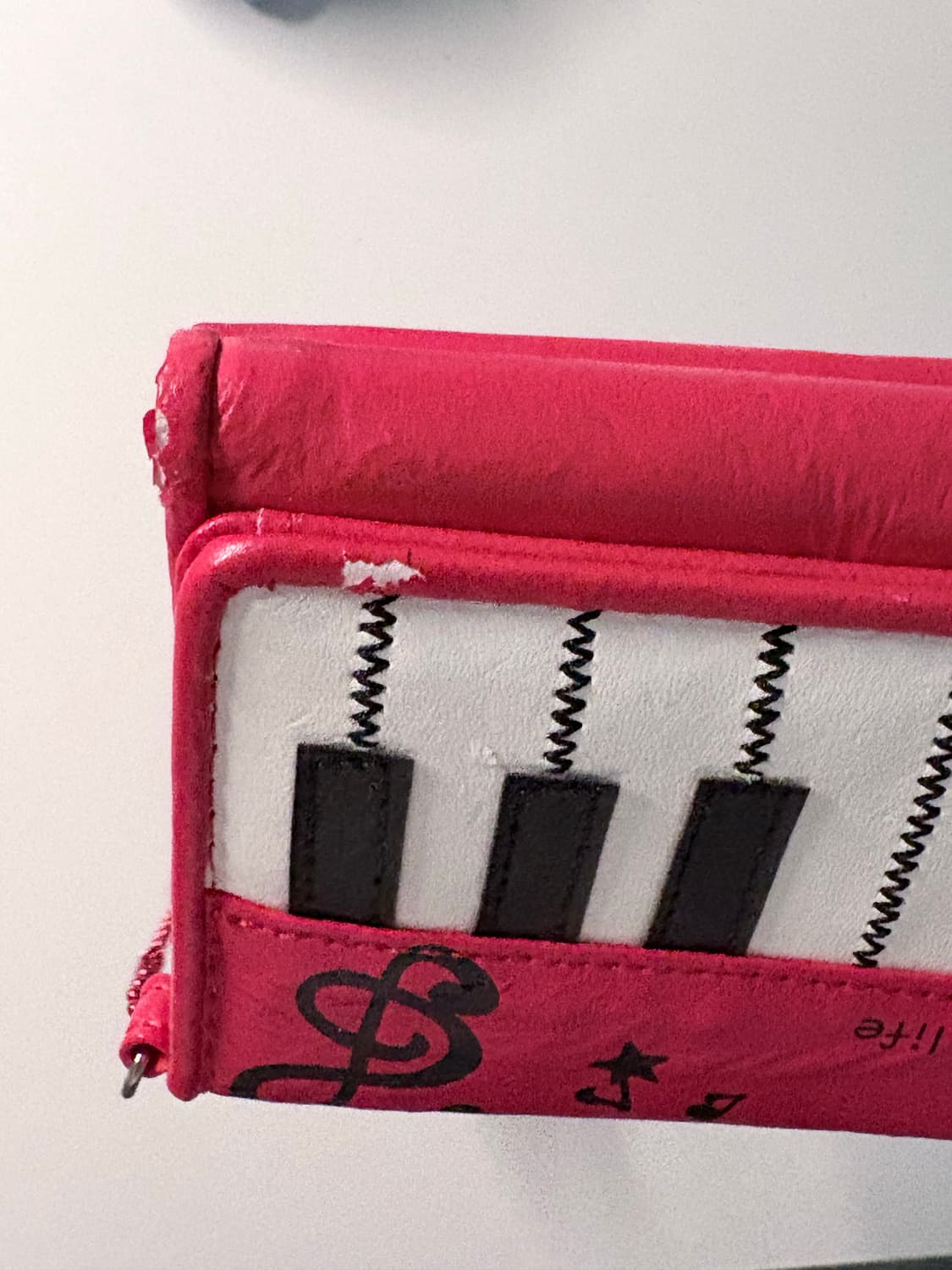 music in my life 피아노 고전문구 반지갑 레드 상품이미지6