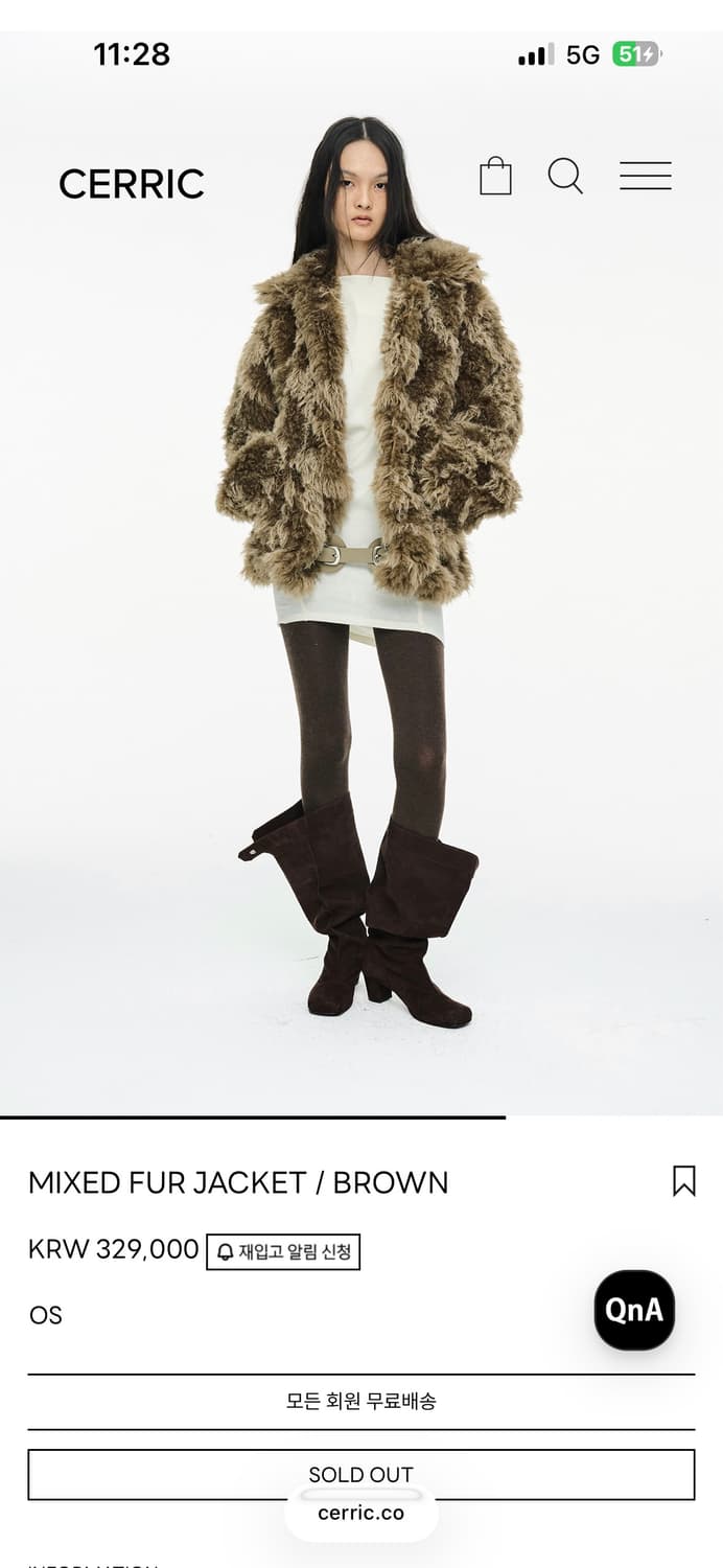 세릭 믹스드 퍼자켓 브라운 상품이미지1