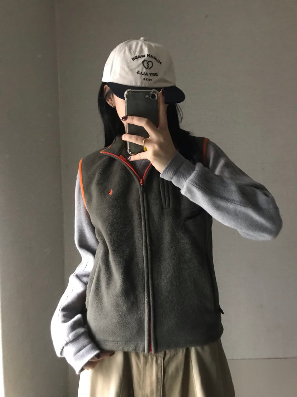 폴로 카키 후리스 조끼 상품이미지5