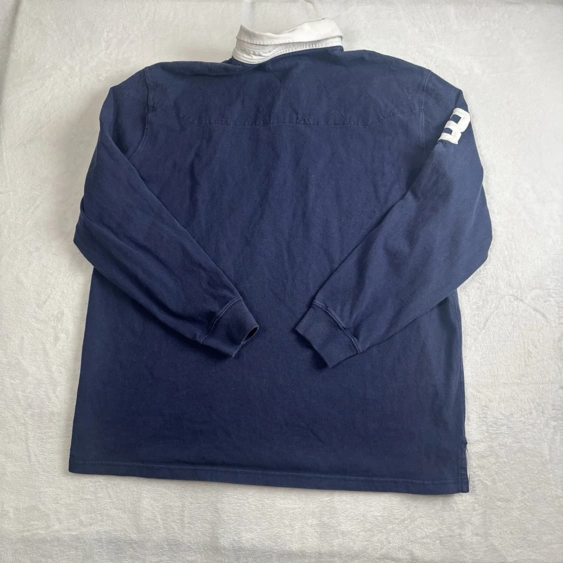 폴로 랄프로렌 빅포니 긴팔 럭비 티셔츠 네이비 화이트 상품이미지5